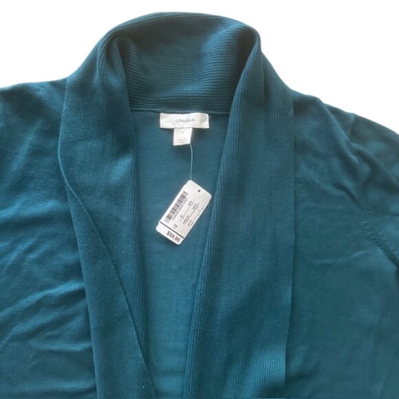 NWT Christopher & Banks Turquoise Fine Knit Cardigan - Picture 2 of 6